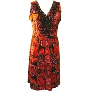 MADISON floral ruffle collar dress. Medium